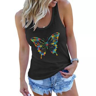 Butterfly Autism Awareness Amazing Puzzle Tshirt Women Flowy Tank - Monsterry