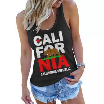 Cali California Republic Logo Tshirt Women Flowy Tank - Monsterry