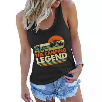 Camper Funny Camping Dad Man Myth Legend Father Vintage Women Flowy Tank - Monsterry