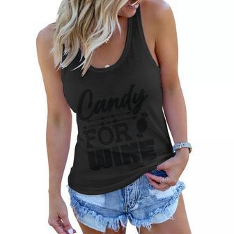 Candy For Wine Halloween Quote Women Flowy Tank - Monsterry DE