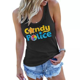 Candy Police Cute Funny Trick Or Treat Halloween Costume Women Flowy Tank - Seseable