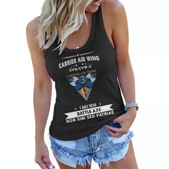 Carrier Air Wing 3 Cvw 3 Cvg Women Flowy Tank - Monsterry