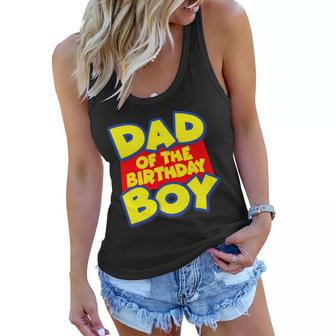 Cartoony Dad Of The Birthday Boy Tshirt Women Flowy Tank - Monsterry DE