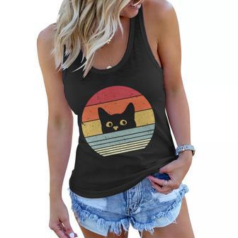 Cat Retro Kitten Gift Women Flowy Tank - Monsterry