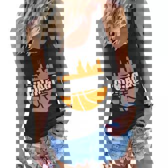 Chicago City Basketball Lover US Illinois Women Flowy Tank - Thegiftio