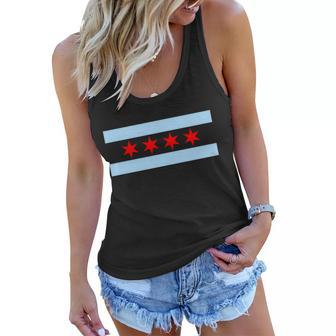 Chicago Flag Tshirt Women Flowy Tank - Monsterry AU