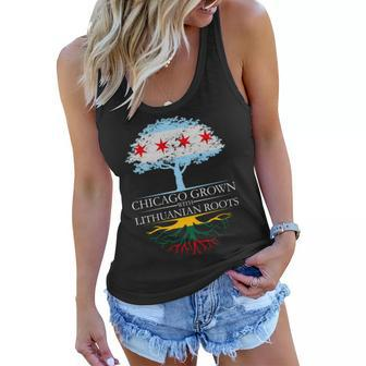Chicago Grown With Lithuanian Roots Tshirt V2 Women Flowy Tank - Monsterry DE