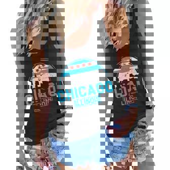 Chicago Illinois Vintage Flag Graphic Design Printed Casual Daily Basic Women Flowy Tank - Thegiftio