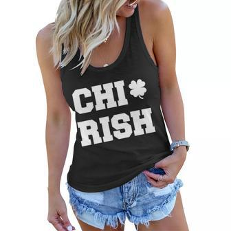 Chirish St Patricks Day Chi-Irish Chicago Funny Clover T-Shirt Graphic Design Printed Casual Daily Basic Women Flowy Tank