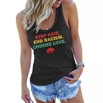 Choose Love Buffalo Stop Hate End Racism Buffalo Strong Women Flowy Tank - Thegiftio UK