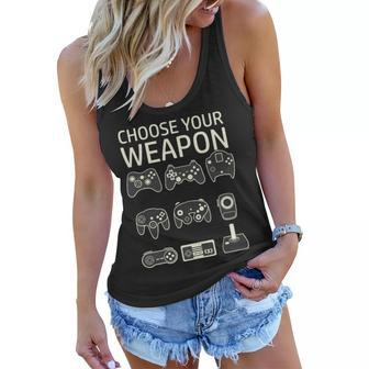 Choose Your Weapon Gaming Controllers Console Gamer Funny Tshirt Women Flowy Tank - Monsterry AU