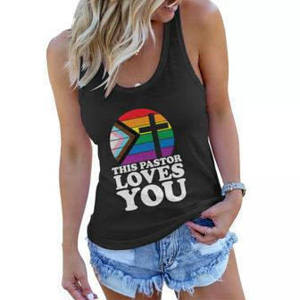 Christian Ally Inclusive Pride Clergy This Pastor Loves You Women Flowy Tank - Monsterry CA