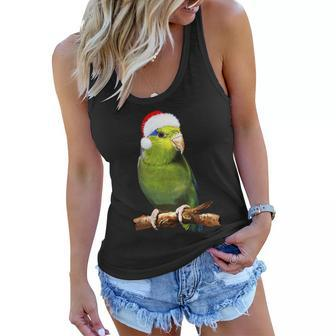 Christmas Bird Parrot Tshirt Women Flowy Tank - Monsterry