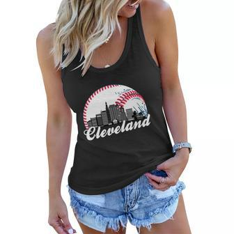 Cleveland Baseball Skyline Retro Tshirt Women Flowy Tank - Monsterry UK