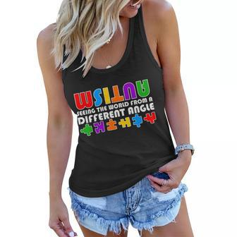 Colorful - Autism Awareness - Seeing The World From A Different Angle Tshirt Women Flowy Tank - Monsterry