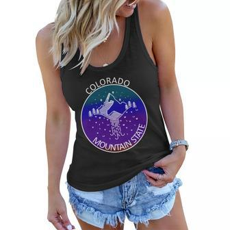 Colorful Colorado Mountain State Logo Women Flowy Tank - Monsterry CA