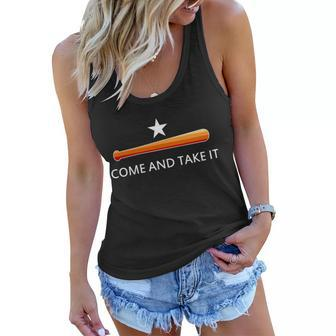 Come And Take It Houston Vintage Baseball Bat Flag Tshirt Women Flowy Tank - Monsterry CA