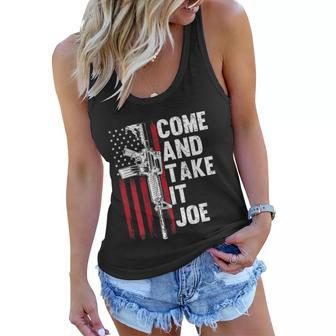 Come And Take It Joe Gun Rights Ar15 American Flag Women Flowy Tank - Monsterry