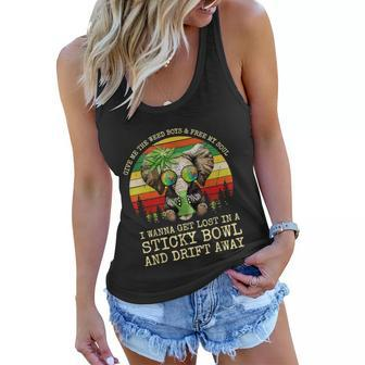 Cool Elephant Smoking Weed Bong Marijuana Cannabis Stoner Women Flowy Tank - Monsterry CA