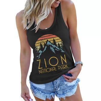 Cool Gift Vintage Retro Zion National Park Utah Gift Tshirt Women Flowy Tank - Monsterry CA