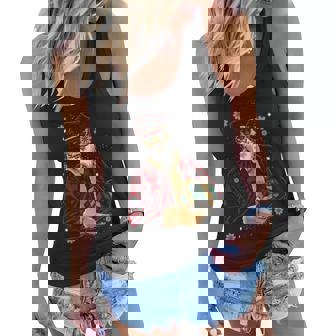 Cool Santa Police Officer Giving Gift On Xmas V2 Women Flowy Tank - Thegiftio