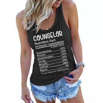 Counselor Nutrition Facts Counseling Guidance Funny V2 Women Flowy Tank - Seseable