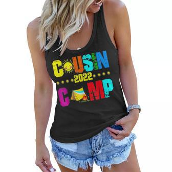 Cousin Camp 2022 Family Camping Summer Vacation Crew V2 Women Flowy Tank - Seseable