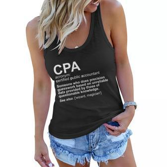 Cpa Certified Public Gift Accountant Definition Funny Gift Graphic Design Printed Casual Daily Basic V2 Women Flowy Tank - Thegiftio UK