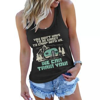 Crazy Camp With Us Funny Camping Van Rv Camper Men Women Women Flowy Tank - Monsterry
