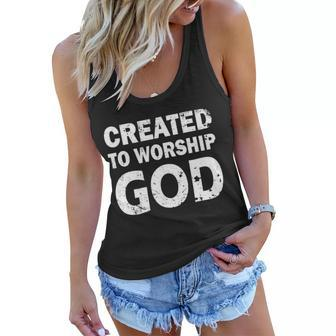 Created To Worship God Women Flowy Tank - Monsterry