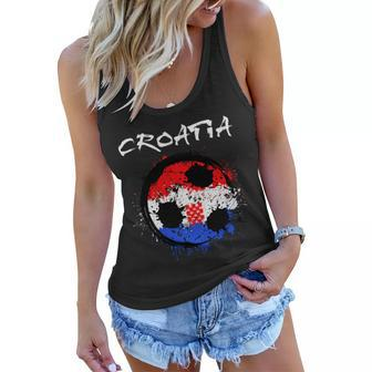 Croatia Soccer Ball Flag Women Flowy Tank - Monsterry CA