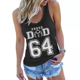 Custom Proud Football Dad Number 64 Personalized For Men Funny Gift Graphic Design Printed Casual Daily Basic Women Flowy Tank - Thegiftio UK