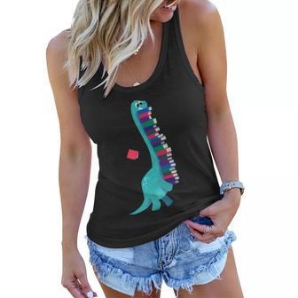 Cute Dinosaur Book Reading Readasaurus Women Flowy Tank - Monsterry AU