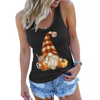Cute Holiday Gnome For Thanksgiving With Fall Pumpkin Spice Women Flowy Tank - Thegiftio UK