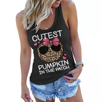 Cutest Pumpkin In The Patch Funny Halloween Cute Girls Kids Women Flowy Tank - Seseable