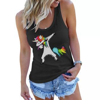 Dabbing Unicorn Tshirt Women Flowy Tank - Monsterry UK