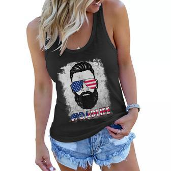 Dad Life Beard Sunglasses Usa Flag Fathers Day 4Th Of July Women Flowy Tank - Monsterry UK