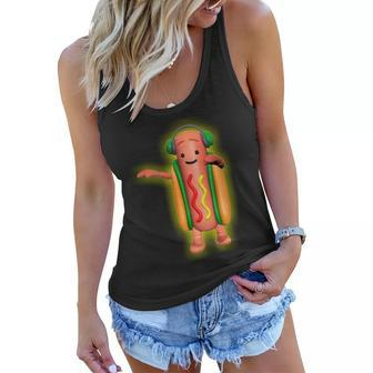 Dancing Hot Dog Funny Filter Meme Tshirt Women Flowy Tank - Monsterry DE