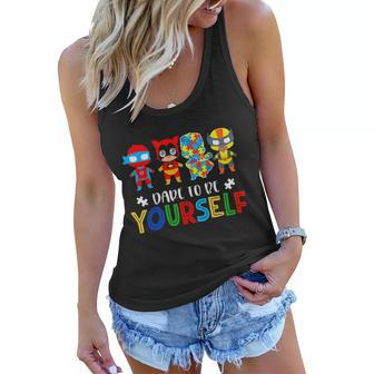 Dare To Be Yourself Autism Awareness Superheroes Women Flowy Tank - Monsterry AU