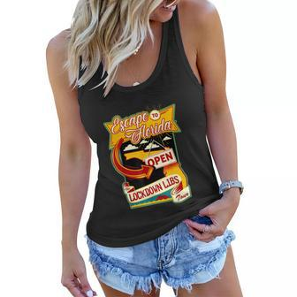 Desantis Escape To Florida The Lockdown Libs Both Sides Gift Women Flowy Tank - Monsterry CA