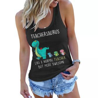 Dinosaurs Teachersaurus Like A Normal Teacher Women Flowy Tank - Thegiftio UK