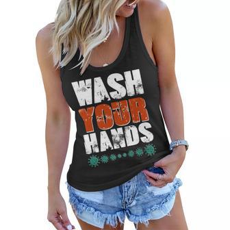 Distressed Wash Your Hands Funny Graphic Design Printed Casual Daily Basic Women Flowy Tank - Thegiftio