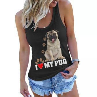 Dogs - I Love My Pug Women Flowy Tank - Monsterry UK