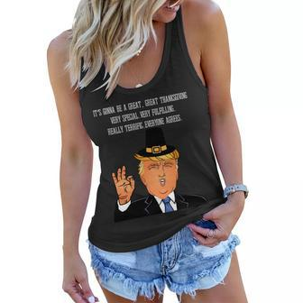 Donald Trump Its Gonna Be A Great Thanksgiving Tshirt Women Flowy Tank - Monsterry