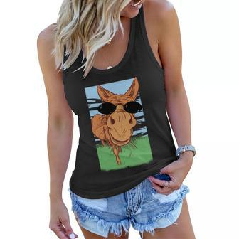 Donkey With Sunglasses Gift Women Flowy Tank - Monsterry CA