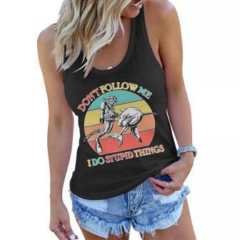 Dont Follow Me I Do Stupid Things Scuba Diver Graphic Design Printed Casual Daily Basic Women Flowy Tank - Thegiftio UK