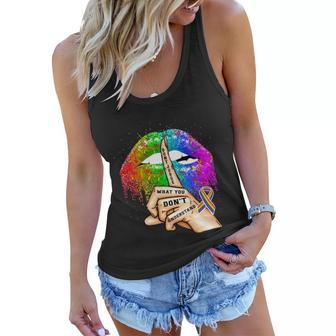 Dont Judge What You Dont Understand Lgbt Pride Lips Women Flowy Tank - Monsterry CA
