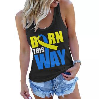 Down Syndrome Born This Way Ribbon Women Flowy Tank - Monsterry AU