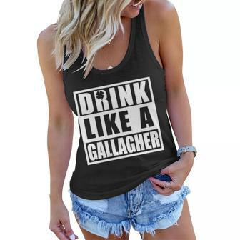 Drink Like A Gallagher Funny St Patricks Day Irish Clover Women Flowy Tank - Monsterry CA