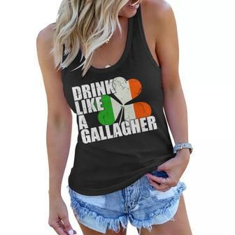 Drink Like A Gallagher Irish Clover Tshirt Women Flowy Tank - Monsterry DE